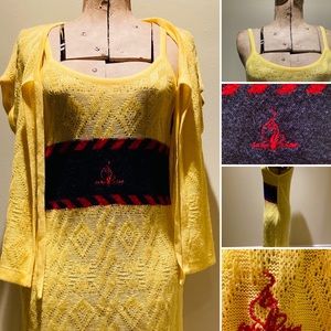 Sexy and Slinky Baby Phat Y2K Knit Dress with Matching Cardigan